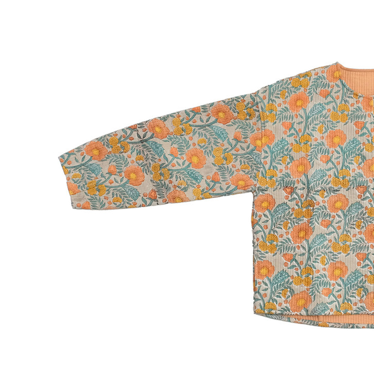 SHESAY Block Print Quilted Jacket Poppy