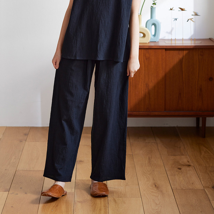 SHESAY Cotton Flax Loungewear Pants