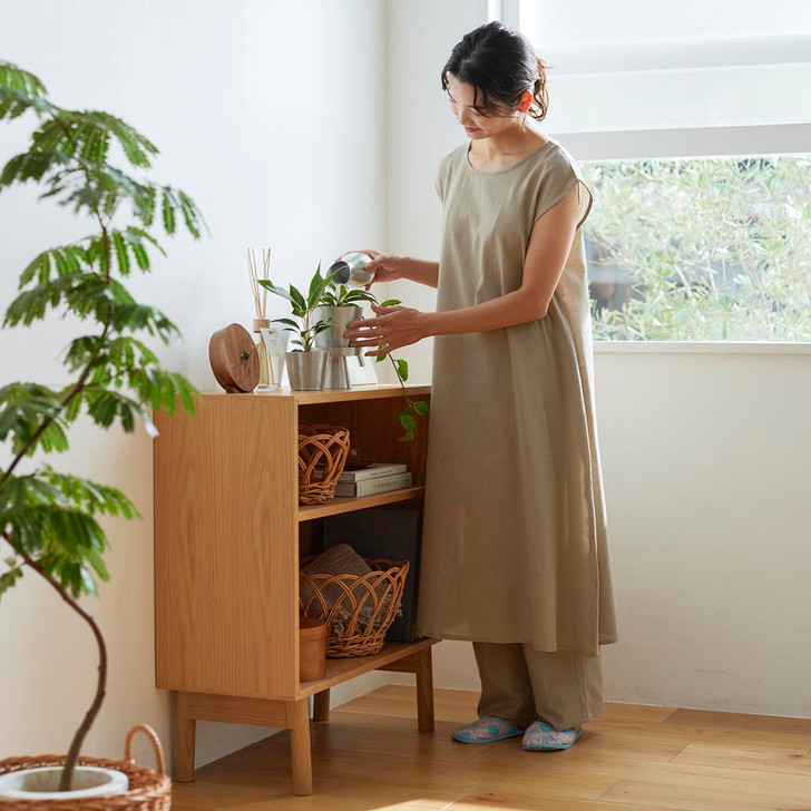 SHESAY Organic Cotton Flax Loungewear Cap Sleeve Dress