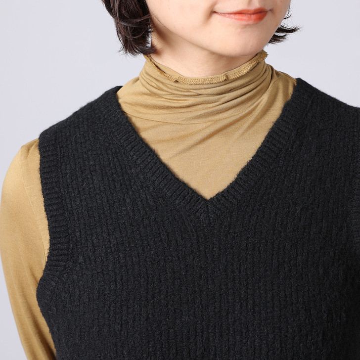 SHESAY Crown Knit Layered Fringed Knit Vest