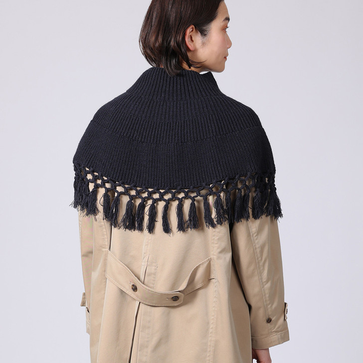 SHESAY Round Poncho with Fringe