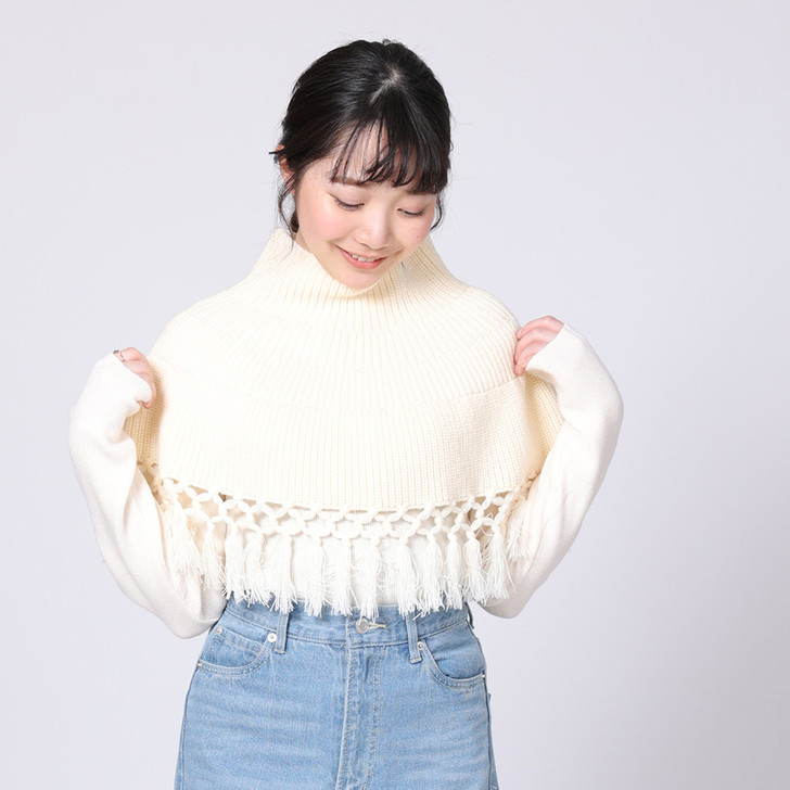 SHESAY Round Poncho with Fringe