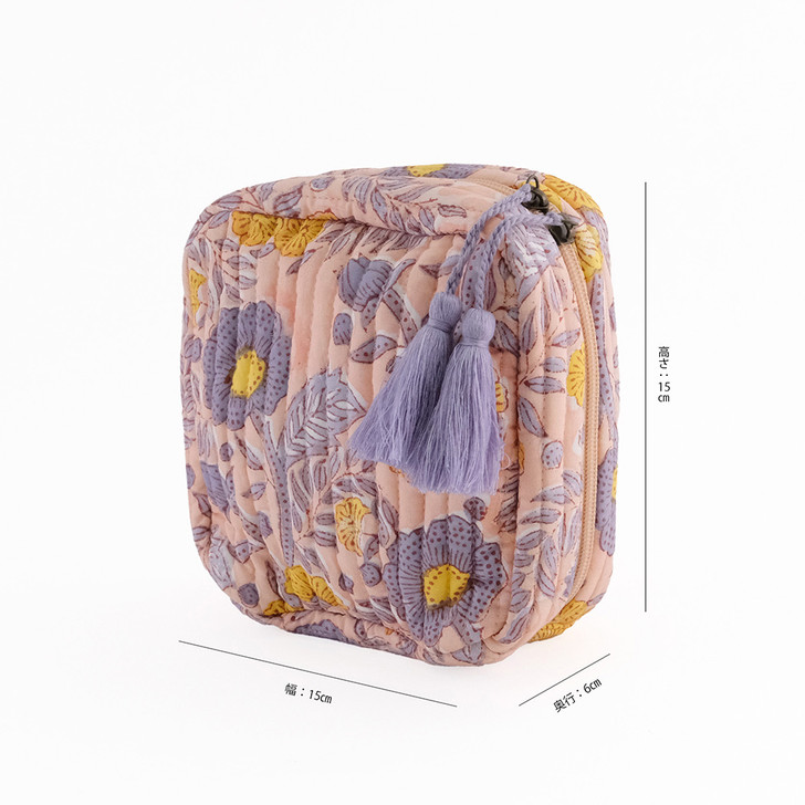 SHESAY Quilted Pouch in Poppy