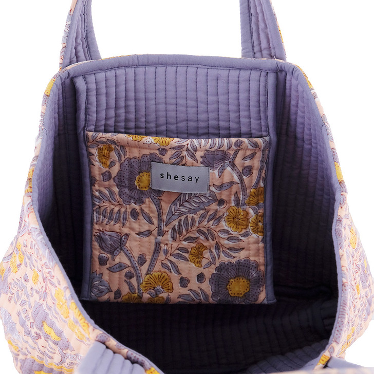 SHESAY Quilted Tote Bag in Poppy