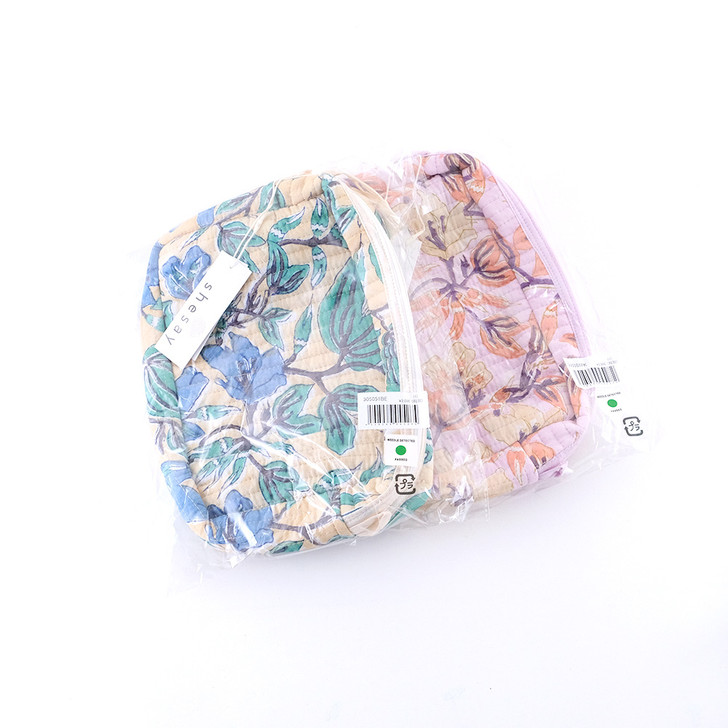 SHESAY Block Print Quilted Pouch Bouquet