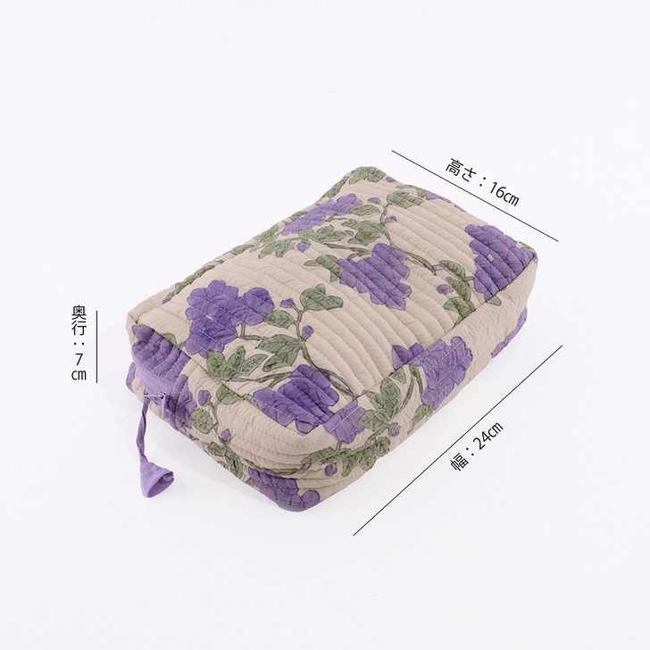 SHESAY Quilted Pouch Flower