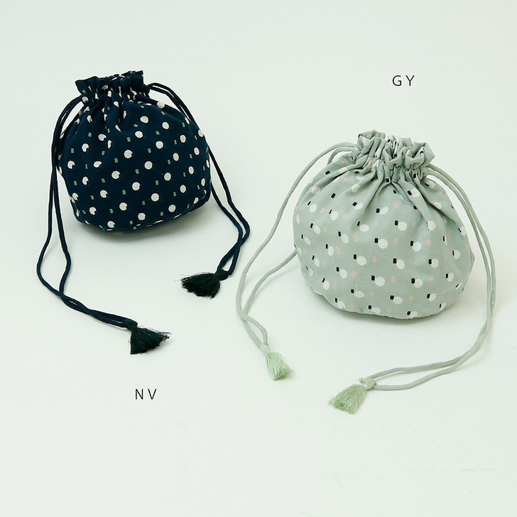 SHESAY Drawstring Pouch with Dots and Lines