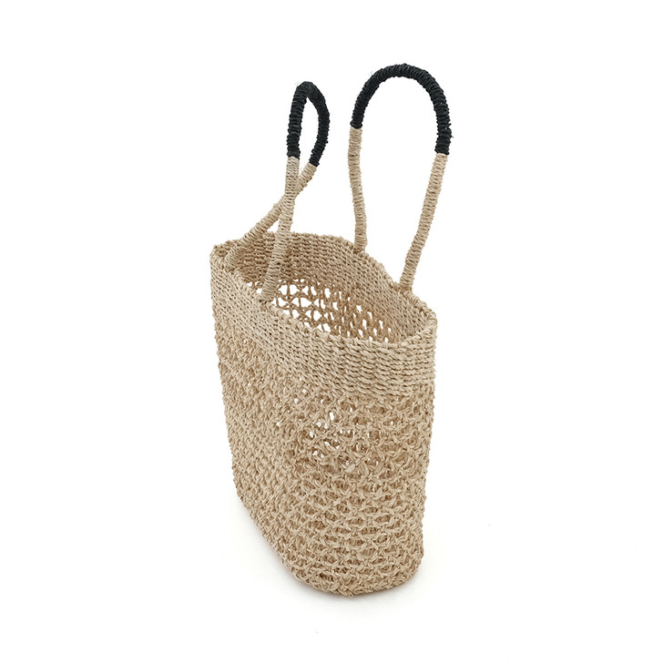 SHESAY Abaca bag with Two-tone Handles