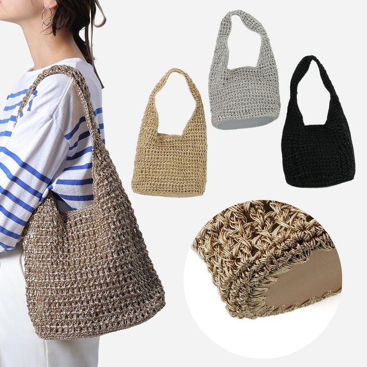 SHESAY Shiny Metal Cord Bag