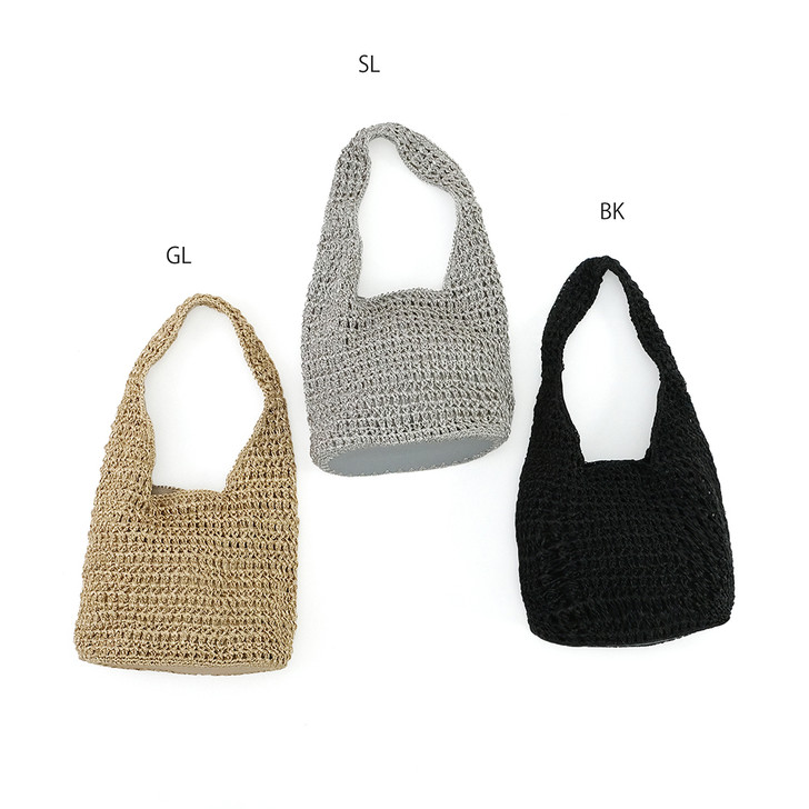 SHESAY Shiny Metal Cord Bag