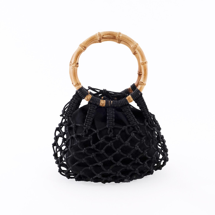 SHESAY Round Bamboo Macrame Bag