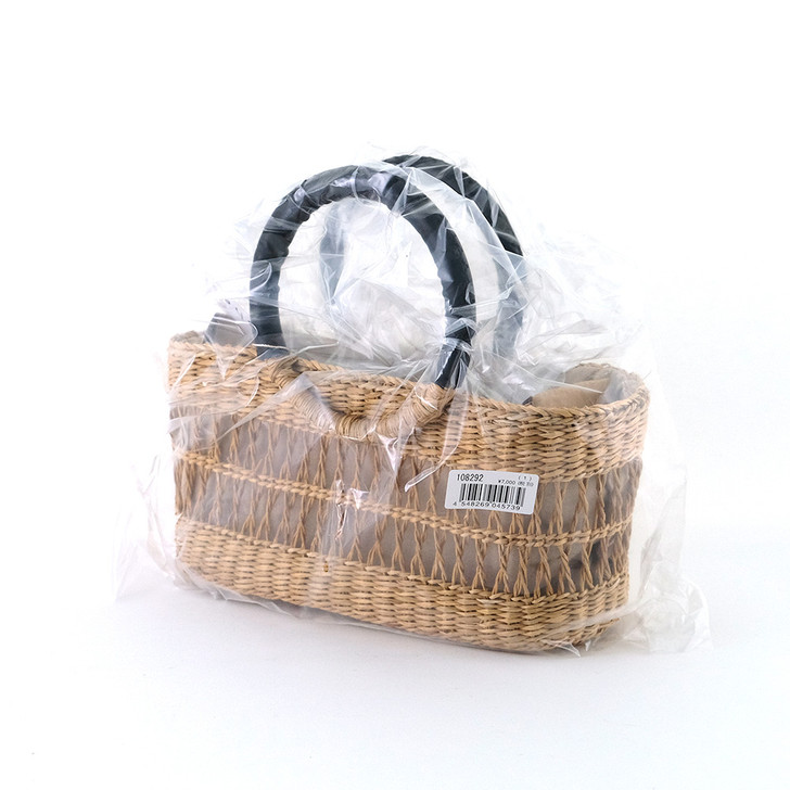 SHESAY Openwork Seagrass Round Handle Bag