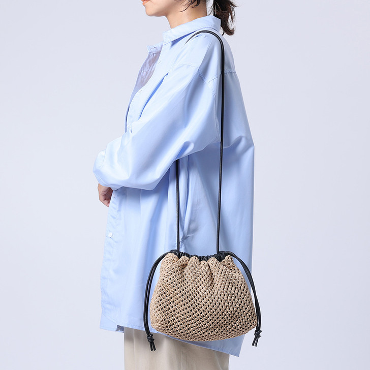 SHESAY Raffia-like Shoulder Bag