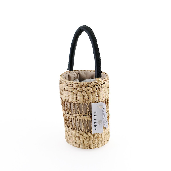 SHESAY Openwork Seagrass One-handle Bag