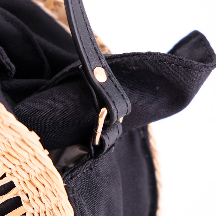 SHESAY Openwork Seagrass Circle Shoulder Bag