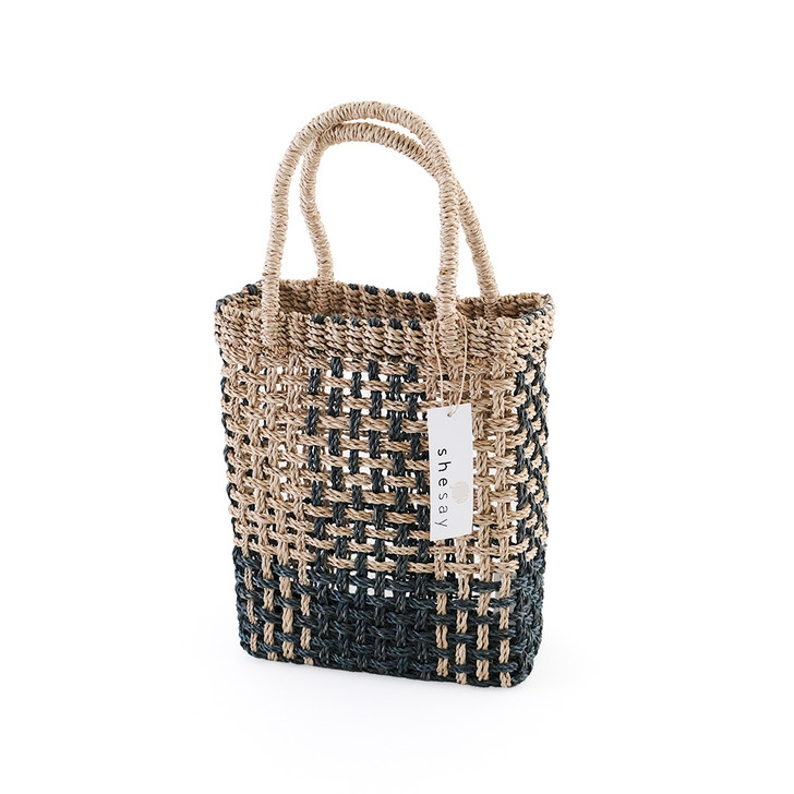 SHESAY Abaca Two-tone Checkered Bag