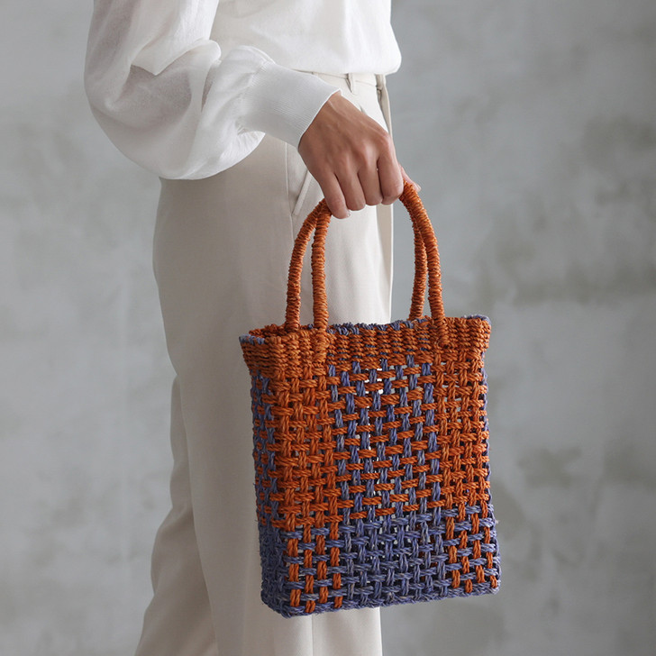 SHESAY Abaca Two-tone Checkered Bag