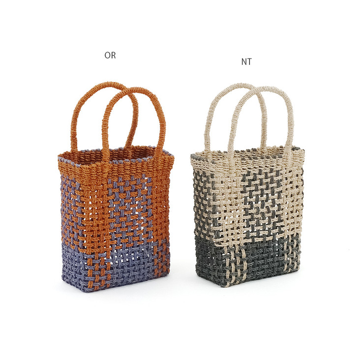 SHESAY Abaca Two-tone Checkered Bag