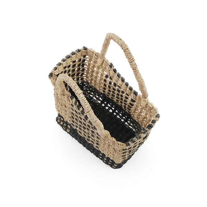 SHESAY Abaca Two-tone Checkered Bag