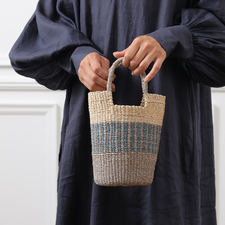 SHESAY Abaca Striped Mini Bag