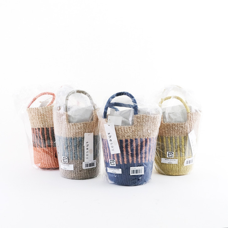 SHESAY Abaca Striped Mini Bag