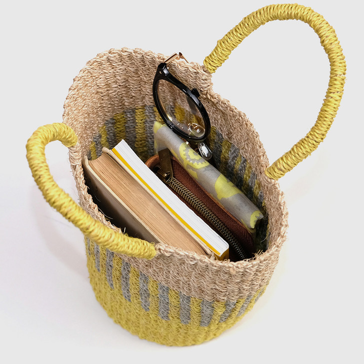 SHESAY Abaca Striped Mini Bag