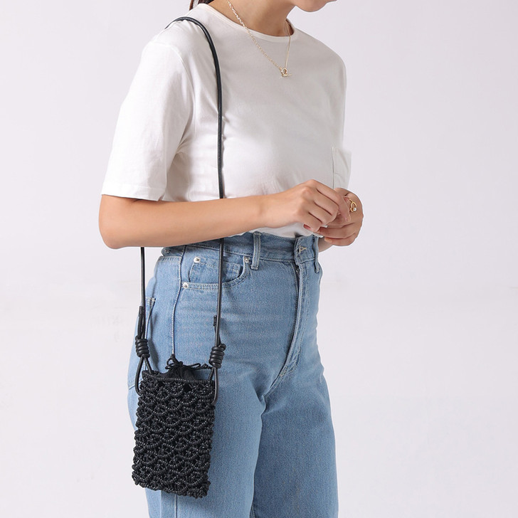 SHESAY Woven Macrame Shoulder Bag