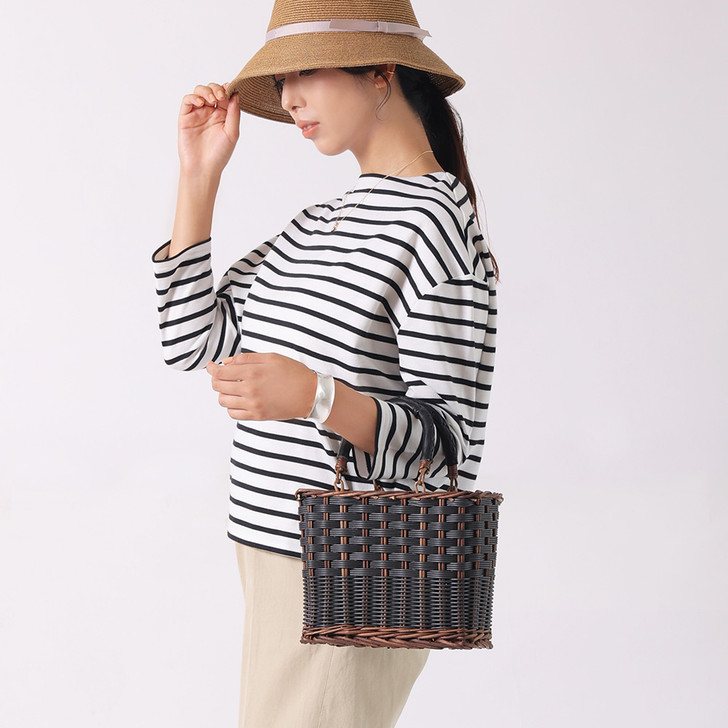 SHESAY Square Basket Bag
