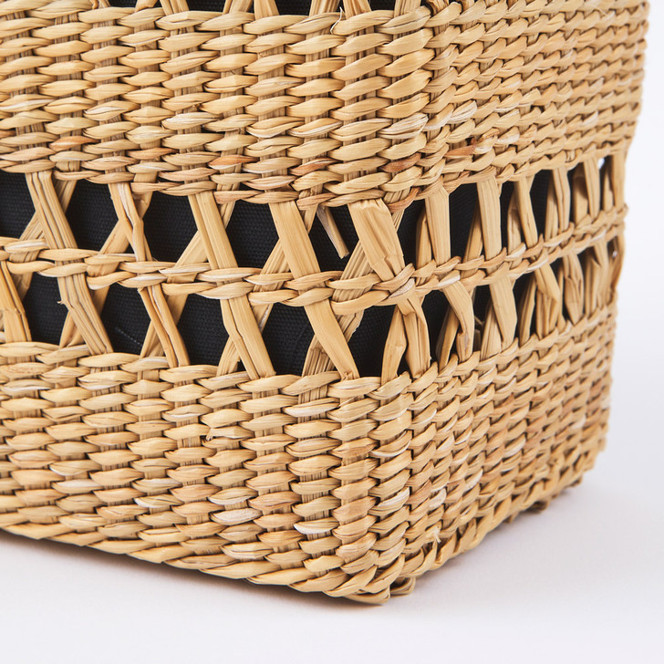 SHESAY Openwork Seagrass Shoulder Bag