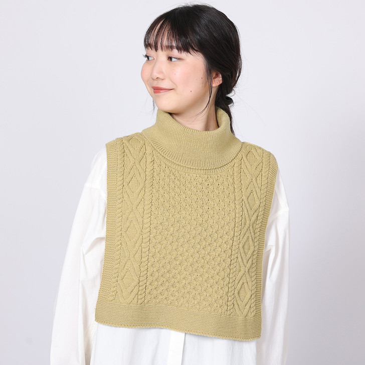 SHESAY Aran Pattern Turtleneck Cape