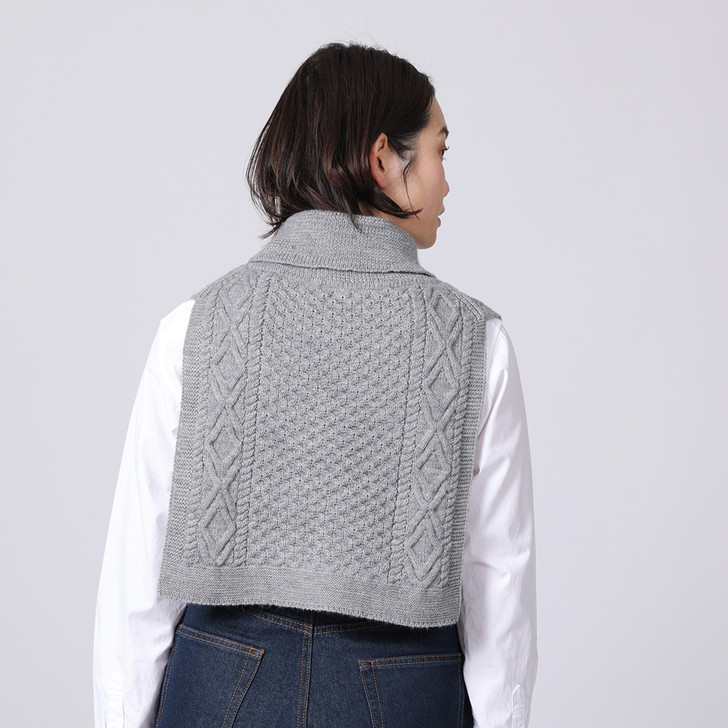 SHESAY Aran Pattern Turtleneck Cape