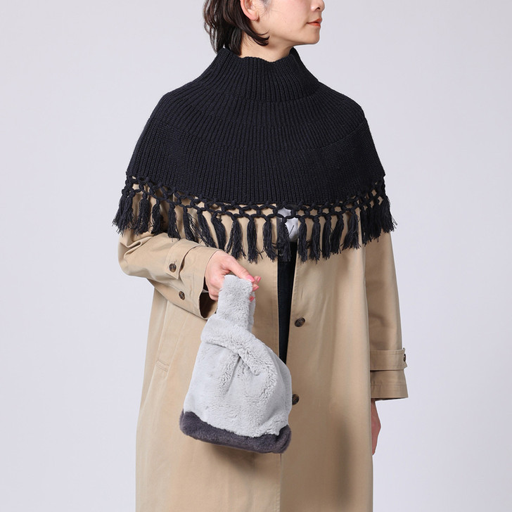 SHESAY Two-tone Fur Compact Bag