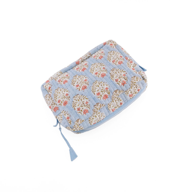 SHESAY Block Print Quilted Pouch Portulaca