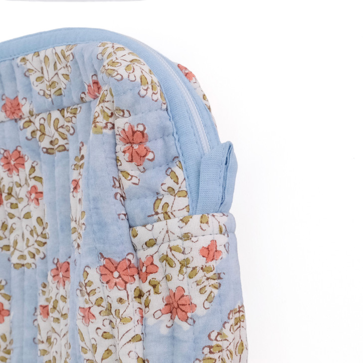 SHESAY Block Print Quilted Pouch Portulaca