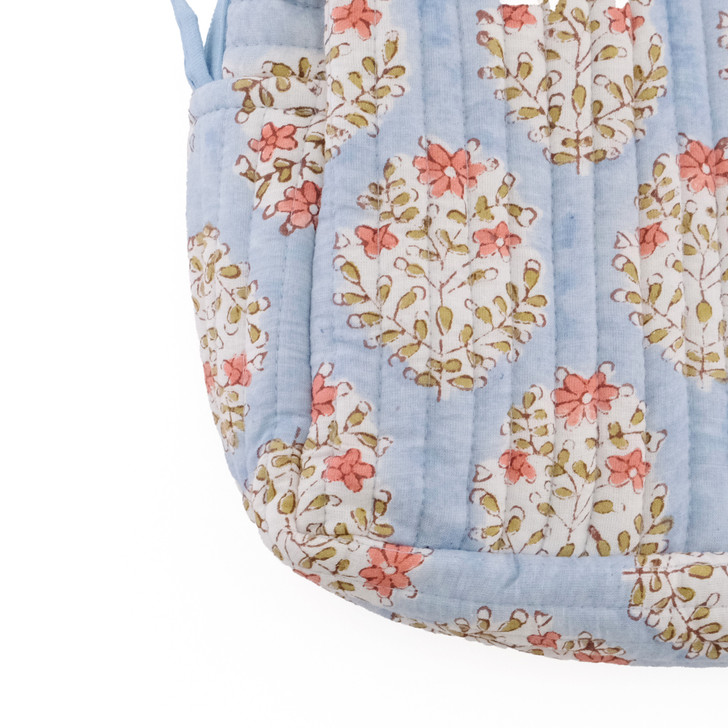 SHESAY Block Print Quilted Pouch Portulaca