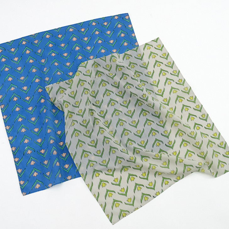 SHESAY Handkerchief Rows of Tulips