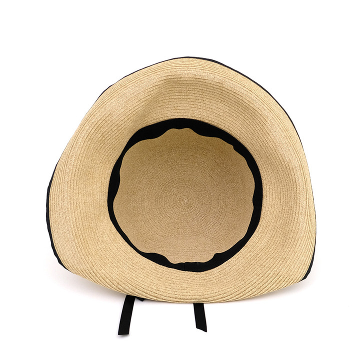 SHESAY Paper Braid Hat with Folded Brim