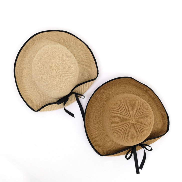 SHESAY Paper Braid Hat with Folded Brim