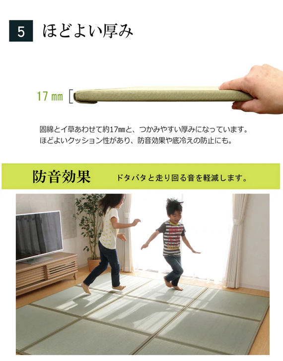 Modular Tatami Mats, 4.5 Tatami Mat Set  Made with Rush Grass,