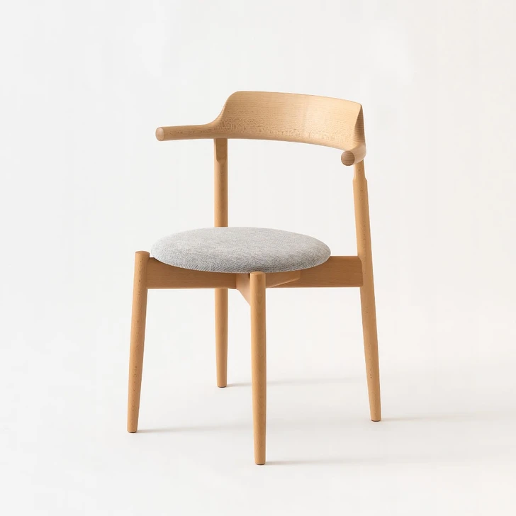 Tsubura Semi-Armchair (Upholstered Seat)