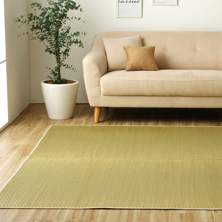 IKEHIKO Plain Natural Rush Rug Carpet