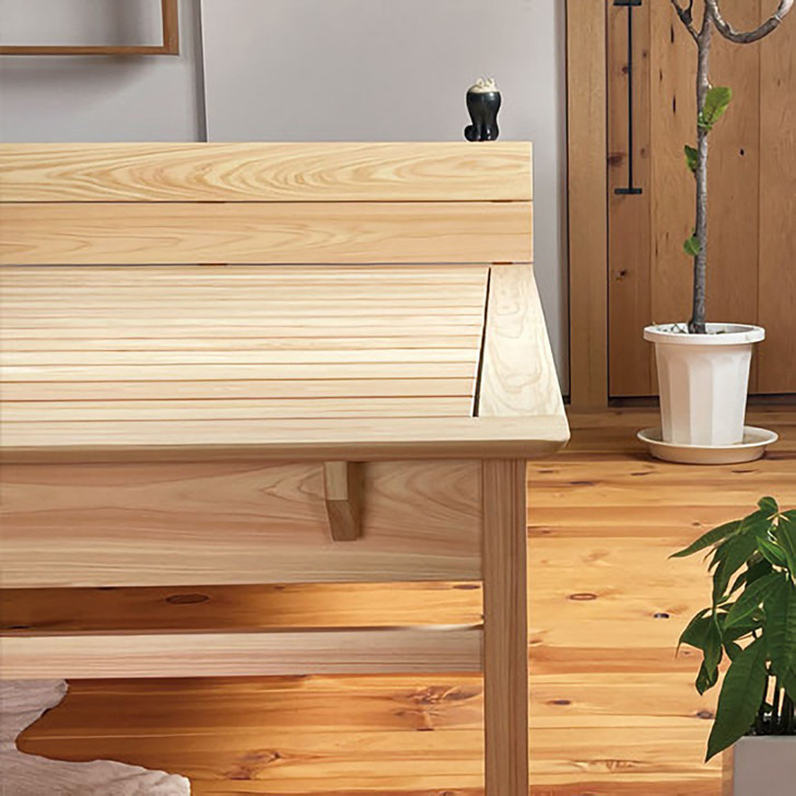 KAIBARA Nini Hinoki Bed - Charcoal