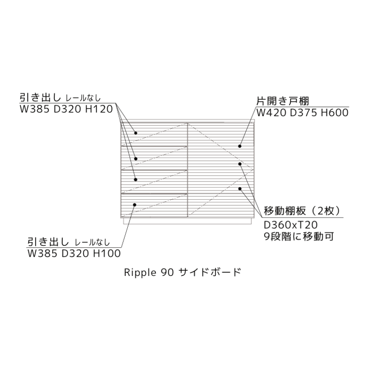 LEGNATEC Ripple 90 sideboard (architecture type)