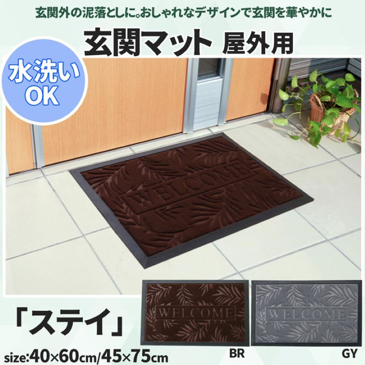 IKEHIKO Outdoor Entrance Mat Leaf Pattern 