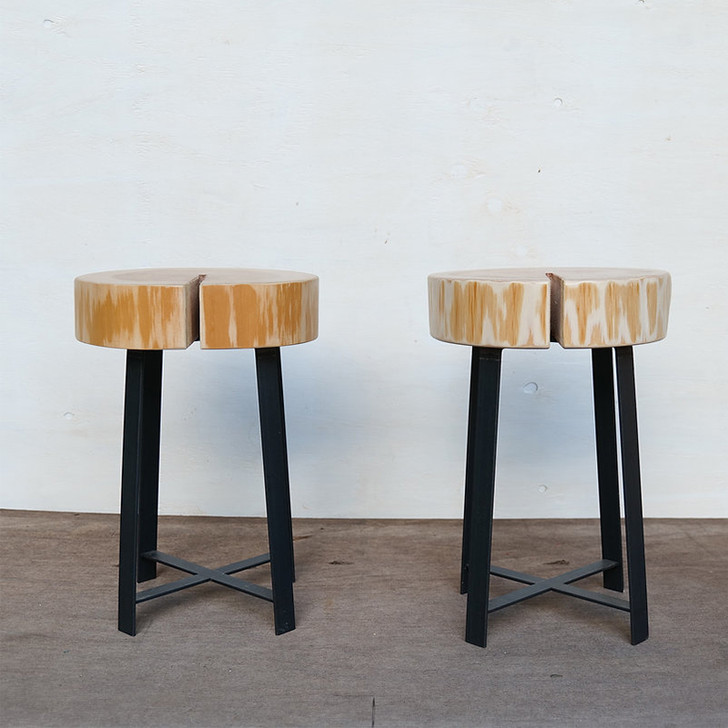 MORITO Cedar stump and iron stool 