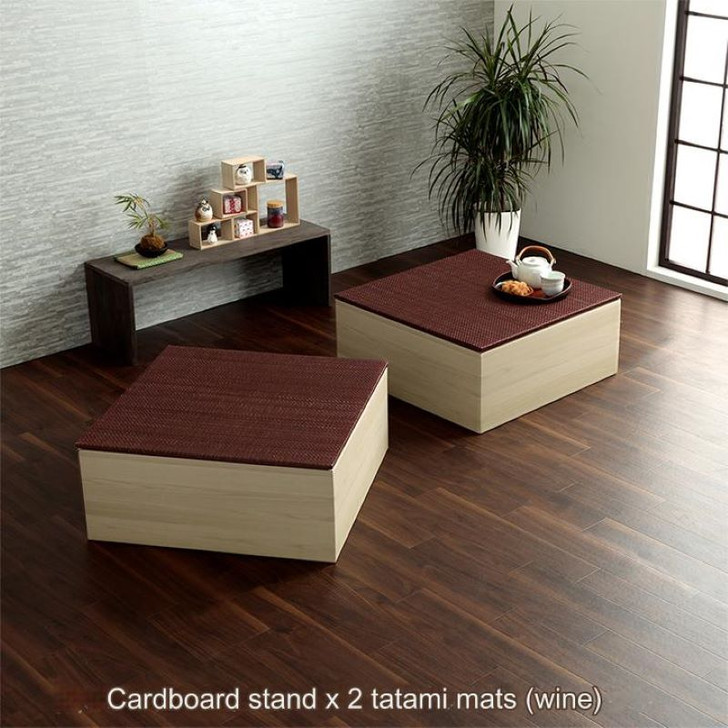 IKEHIKO Small Tatami Mat with Cardboard Stand Set