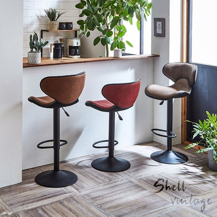 IKEHIKO Shell Vintage Counter Chair