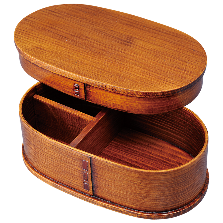 WAKACHO Magewappa bento box Oval type single tier Brown