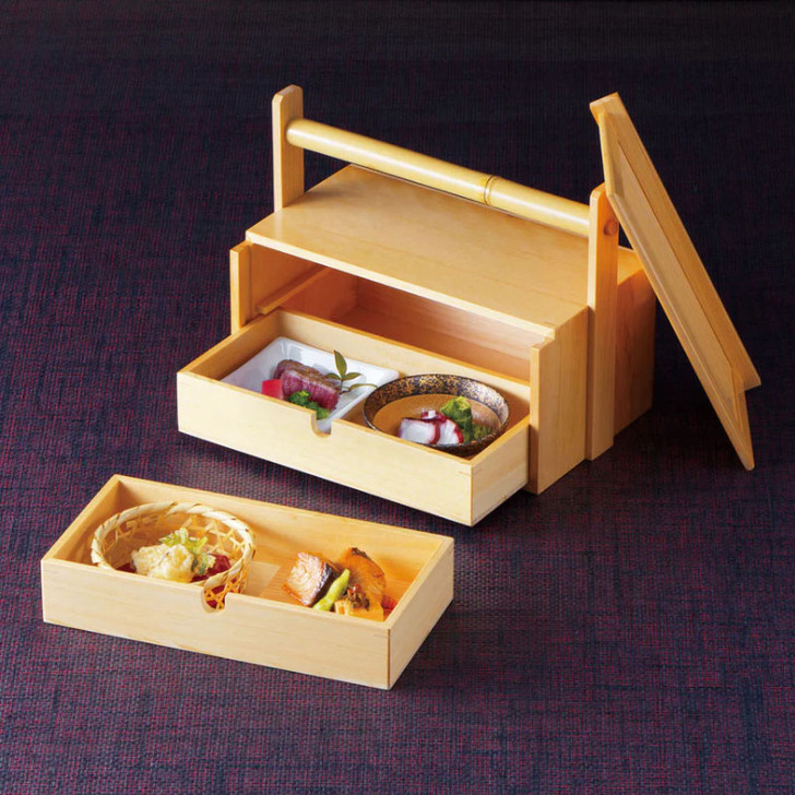 YOUBI Hinoki Okamochi 2 tiers bento box