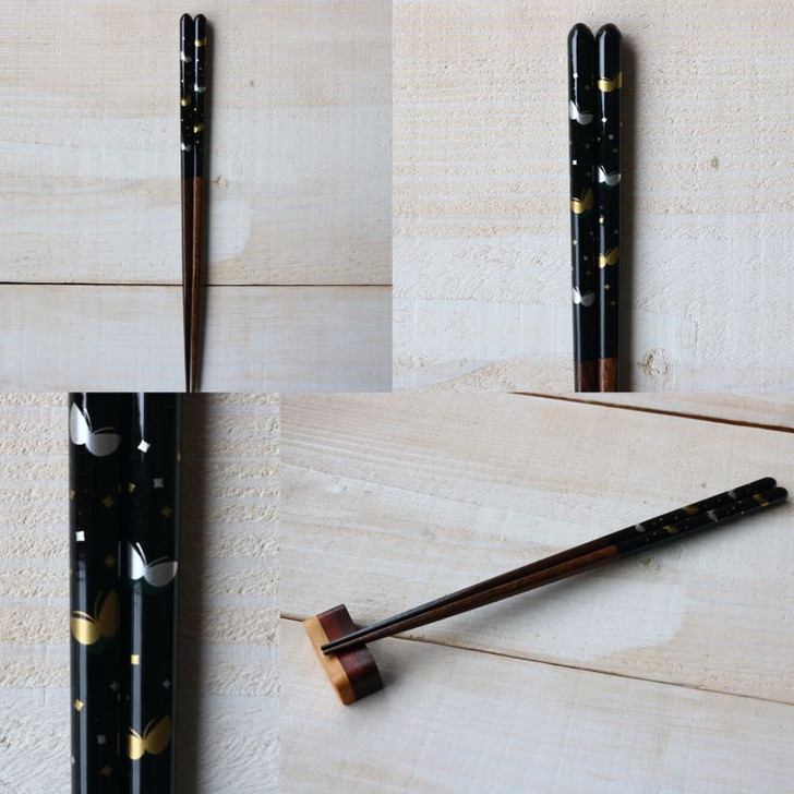 WAKACHO Wooden Chopsticks Butterfly Black